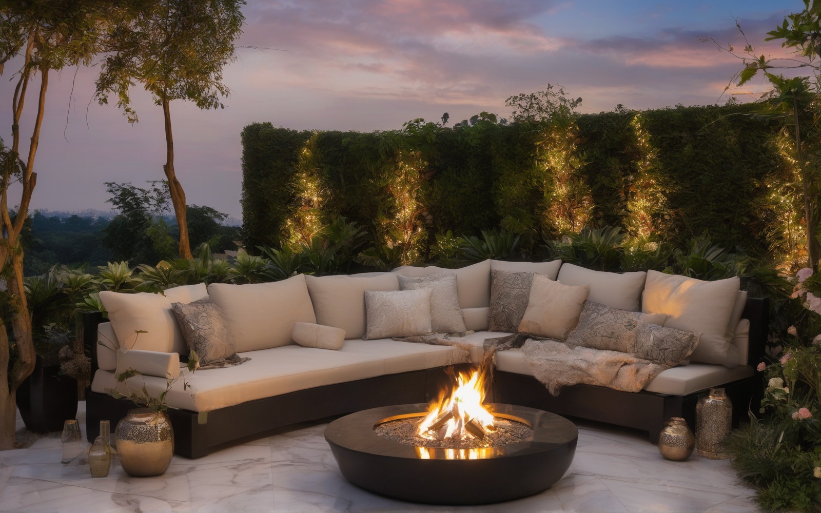 Outdoor patio with granite flooring